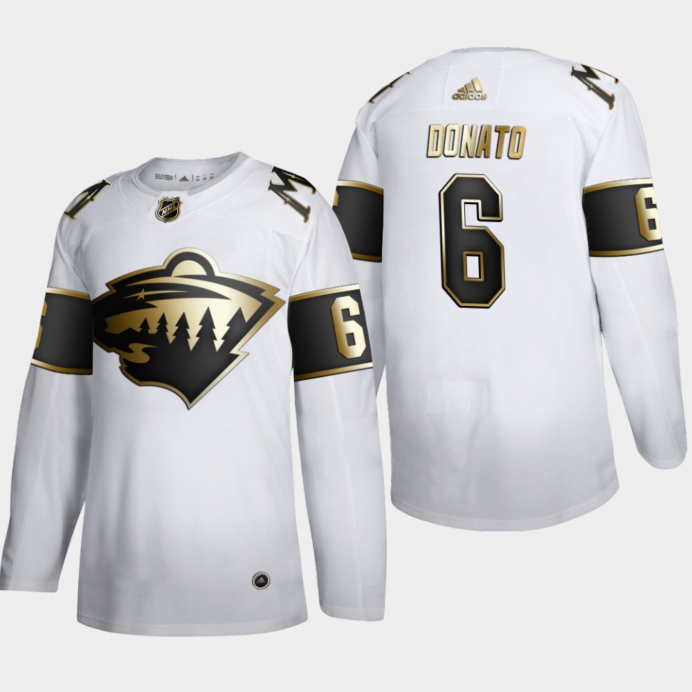 Minnesota Wild #6 Ryan Donato Men Adidas White Golden Edition Limited Stitched NHL Jersey->minnesota wild->NHL Jersey